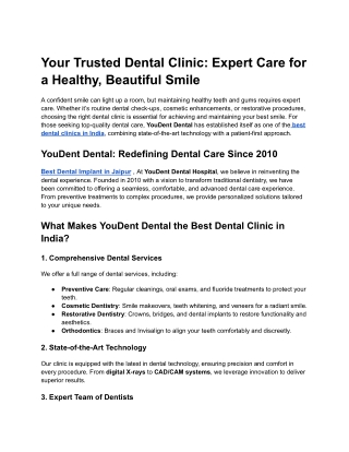 Your Trusted Dental Clinic_ Expert Care for a Healthy, Beautiful Smile