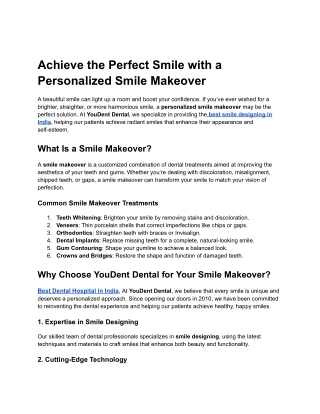 Achieve the Perfect Smile with a Personalized Smile Makeover
