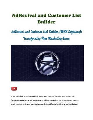 AdRevival and Customer List Builder