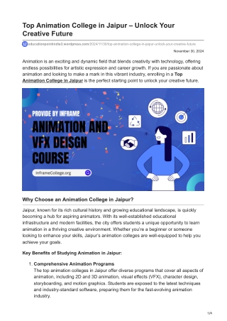 educationpointindia3.wordpress.com-Top Animation College in Jaipur  Unlock Your CreativeFuture