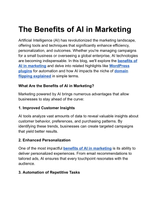 The Benefits of AI in Marketing