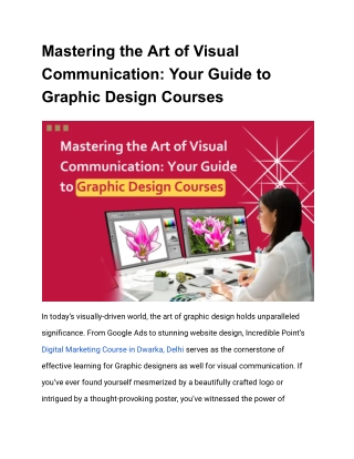 Mastering the Art of Visual Communication_ Your Guide to Graphic Design Courses