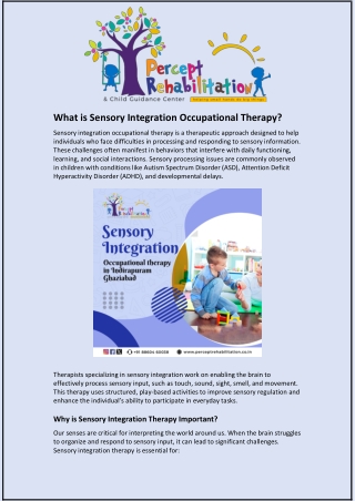 What is Sensory Integration Occupational Therapy?