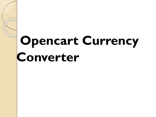 Opencart Currency Converter