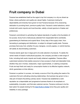 Fruit company in Dubai