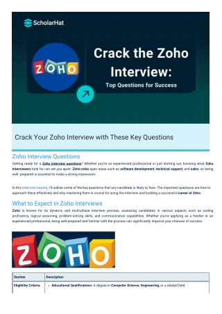 Zoho Interview Questions By Scholarhat