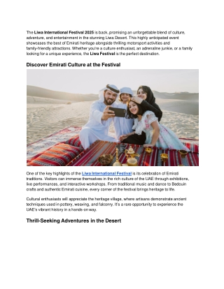 Liwa Festival 2025_ Culture, Motorsport, and Family Fun Await
