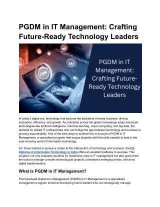 PGDM in IT Management_ Crafting Future-Ready Technology Leaders