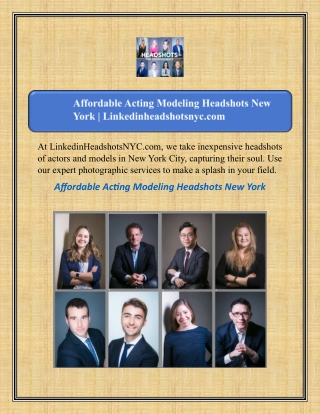 Affordable Acting Modeling Headshots New York | Linkedinheadshotsnyc.com