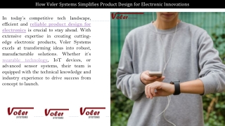 How Voler Systems Simplifies Product Design for Electronic Innovations