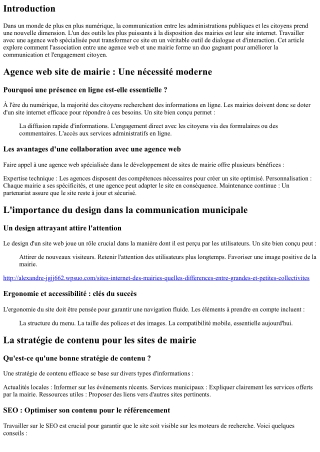 Agence web et mairie : un duo gagnant pour la communication