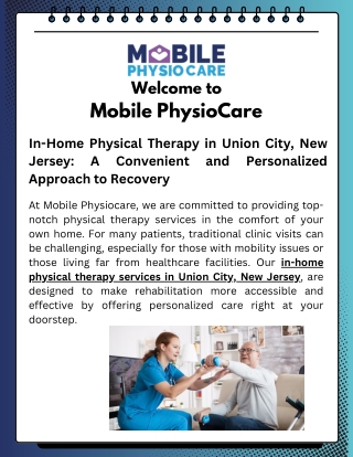 In-Home Physical Therapy in Union City, New Jersey: A Convenient and Personalize