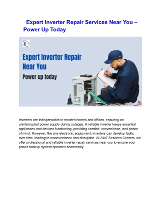 Expert Inverter Repair Services Near You – Power Up Today