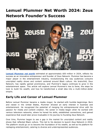 Lemuel Plummer Net Worth 2024_ Zeus Network Founder’s Success