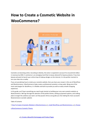 How to Create a Cosmetic Website in WooCommerce?