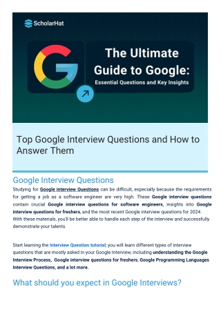 Google Interview Questions By Scholarhat