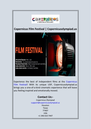 Copernicus Film Festival  Copernicusolympiad.us