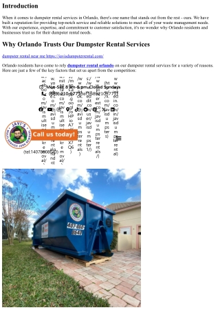 Why Orlando Trusts Our Dumpster Rental Services
