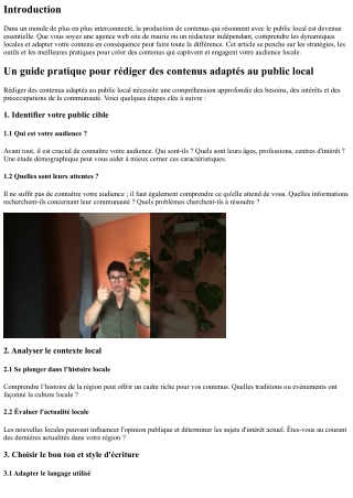 Un guide pratique pour rédiger des contenus adaptés au public local