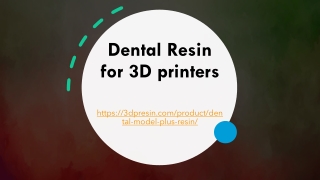 Dental Resin for 3D printers 3Dresin