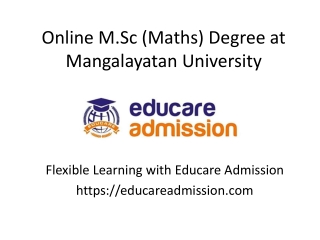 Online M.Sc (Maths) Degree at Mangalayatan University – Pursue a Flexible PG