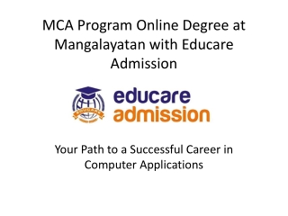 MCA Program Online Degree at Mangalayatan University – Flexible IT Postgraduate