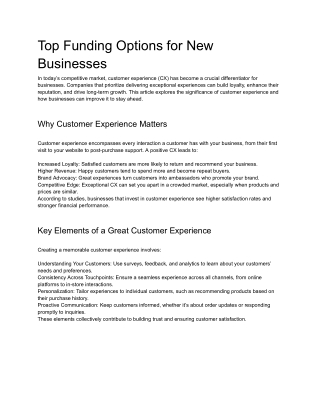 Top Funding Options for New Businesses