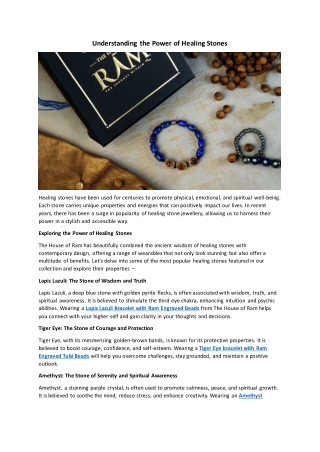 Understanding the Power of Healing Stones