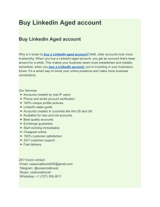 Buy Linkedin Aged account