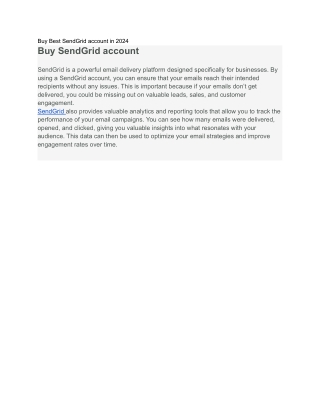 Buy Best SendGrid account in 2024