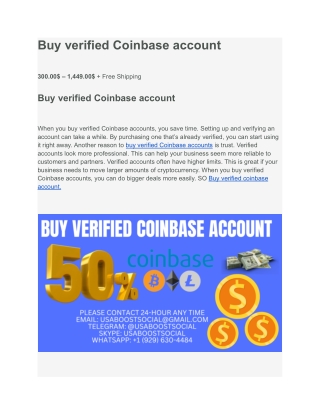 Buy verified Coinbase account