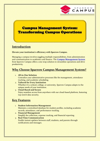 Campus Management System - Transforming Campus Operations