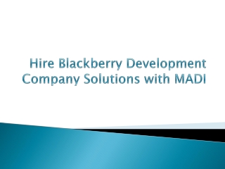 Hire service for Blackberry application Developer