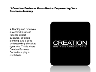 Creation Business Consultants Empowering Your Business Journey