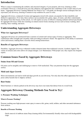 Aggregate Driveway Cleaning Methods You Need to Try!