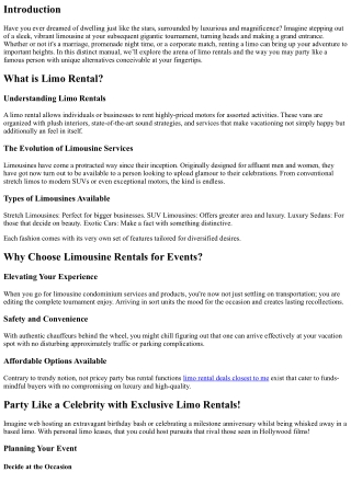 Party Like a Celebrity with Exclusive Limo Rentals!