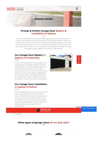 Garage Door Installation Sydney