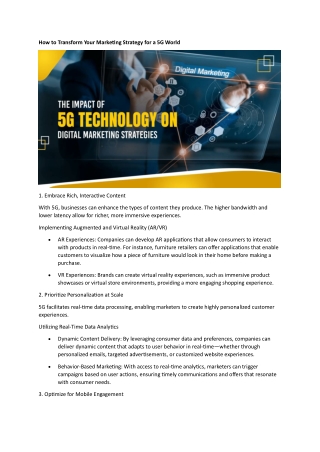 How to Transform Your Marketing Strategy for a 5G World