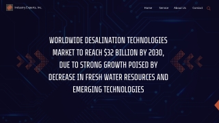 Desalination Technologies: A Global Market Overview