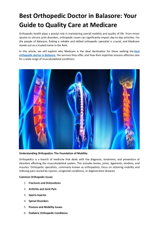 best orthopedic doctor in balasore
