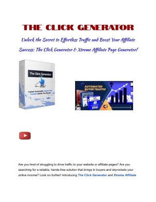 The Click Generator | Xtreme Affiliate Page Generator!