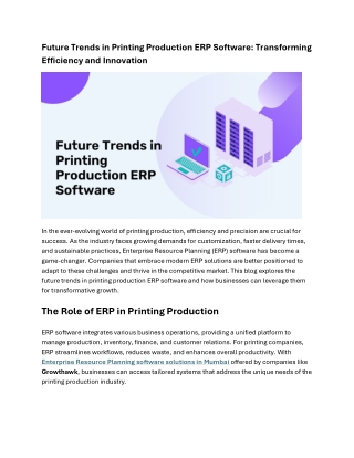Future Trends in Printing Production ERP Software