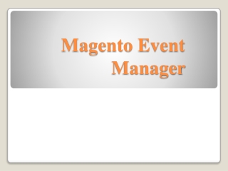 Magento Event Manager