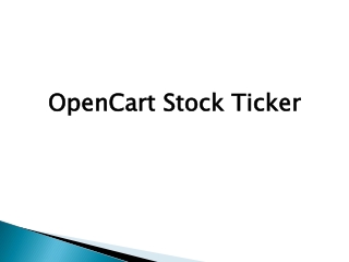 Opencart Stock Ticker