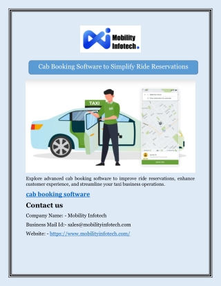 Cab Booking Software to Simplify Ride Reservations