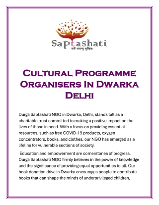 Cultural Programme Organisers In Dwarka Delhi