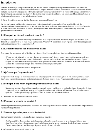 Site web mairie : comment faciliter l'accès aux services publics en ligne