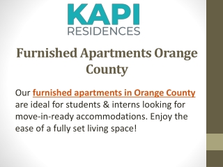 Furnished Apartments Orange County