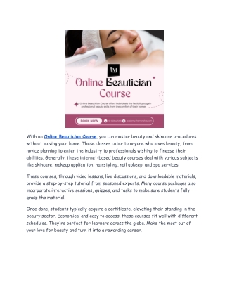 Online Beautician Course