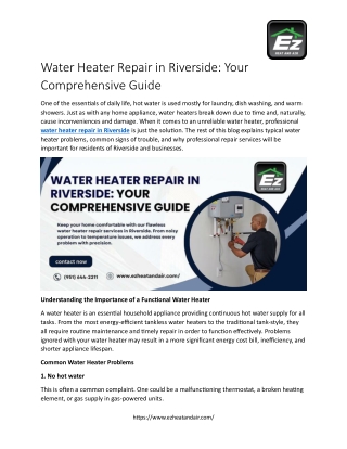 Water Heater Repair in Riverside